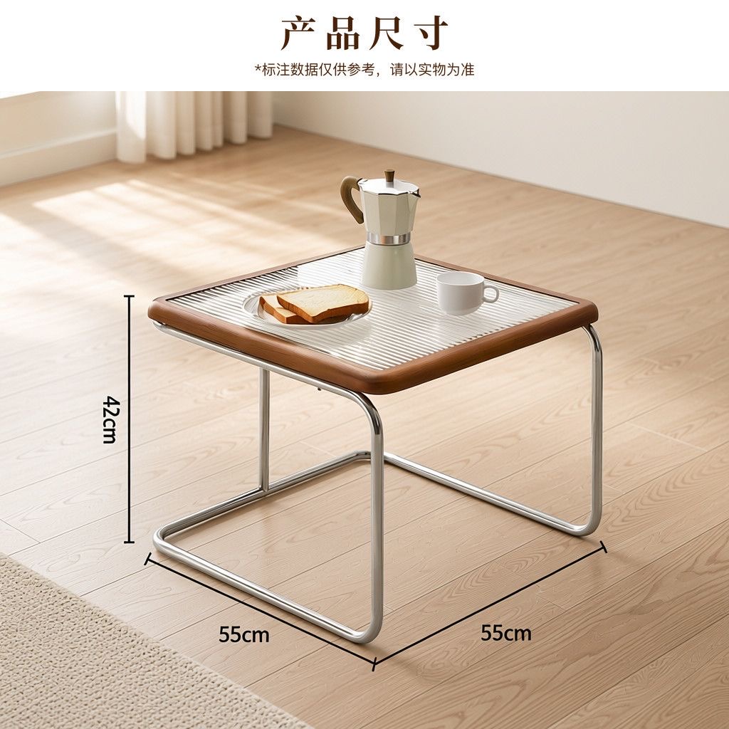 中古茶几客廳家用小戶型茶台組合輕奢現代網紅藤編簡約不鏽鋼ins coffee table