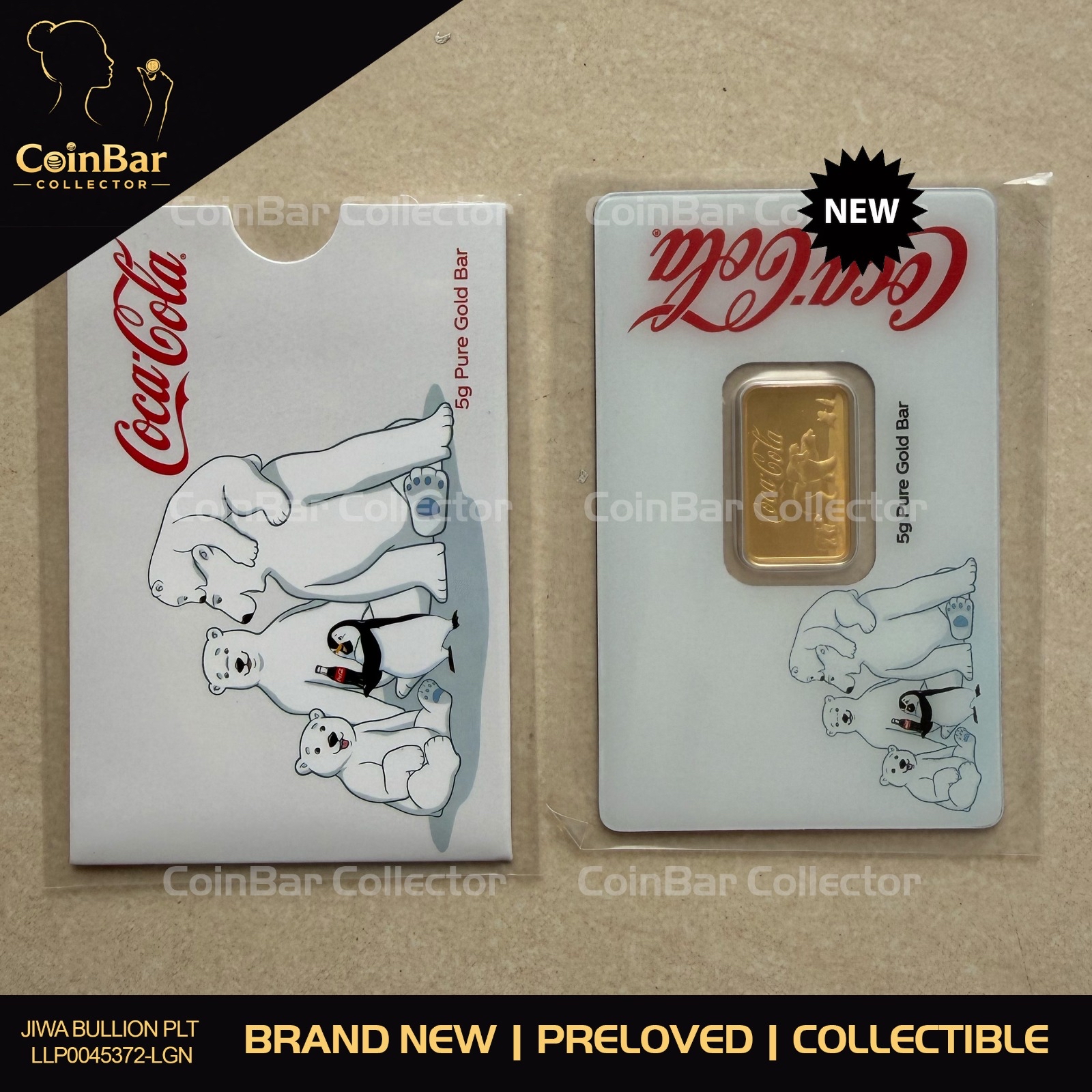 (SN4199) PAMP White Cola Polar Bear 5g 🇨🇭Swiss Fine Gold Bar 999.9白色可乐