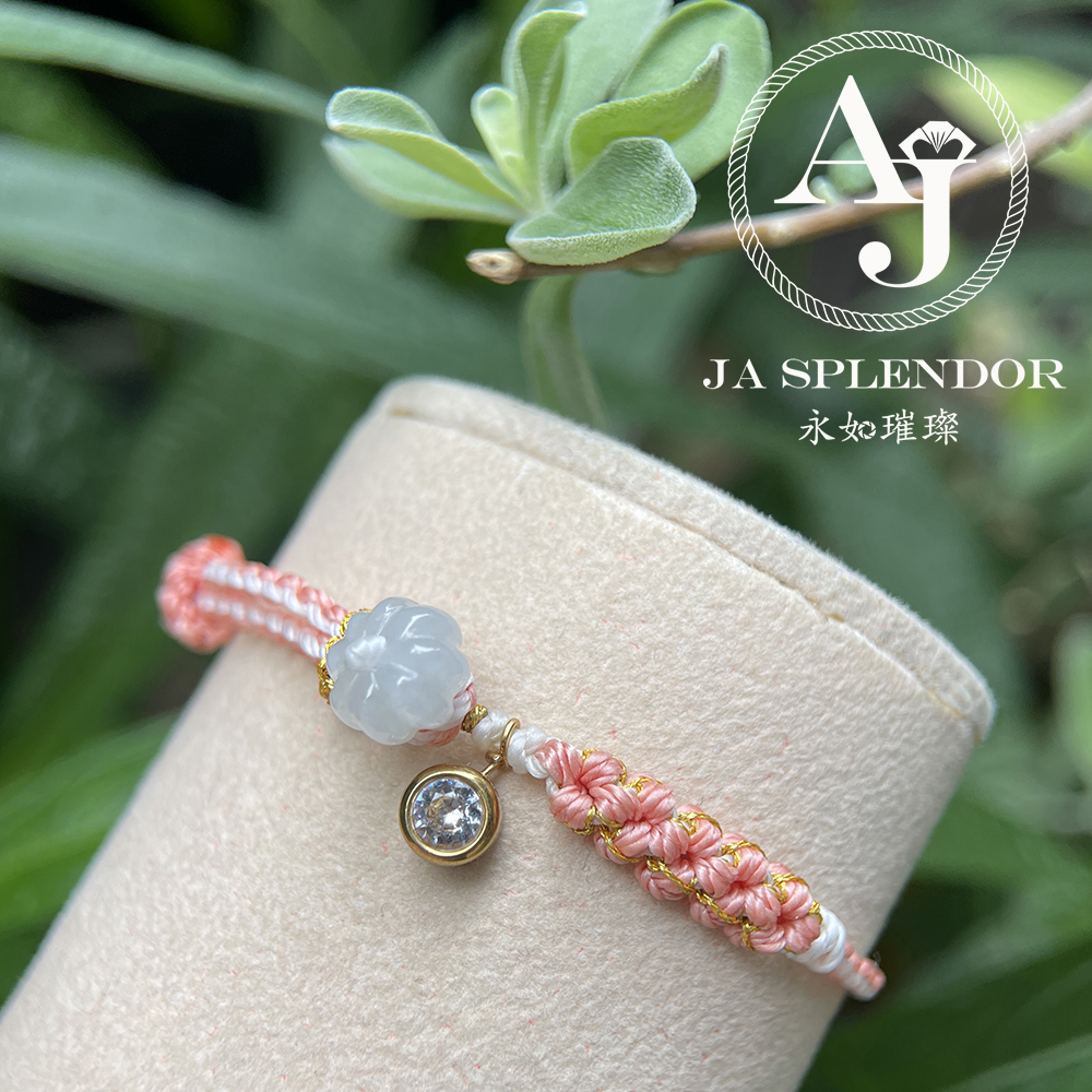 FBG26-H02 天然翡翠A玉 冰種花開手繩（私人訂制）