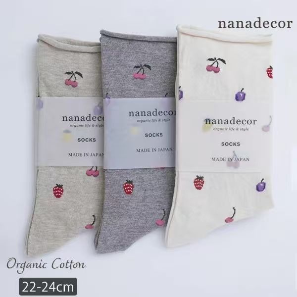 日本🇯🇵nanadecor 田園風卷邊中筒襪🧦 一套3對