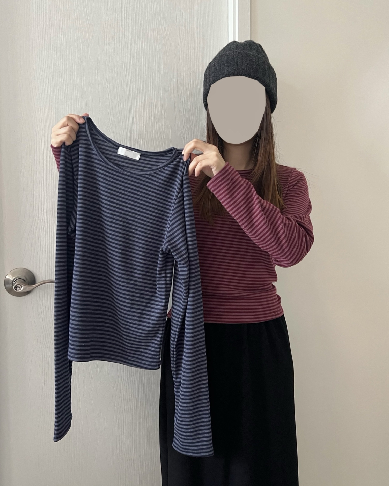 甜甜價 莓果親膚間條衫 現貨