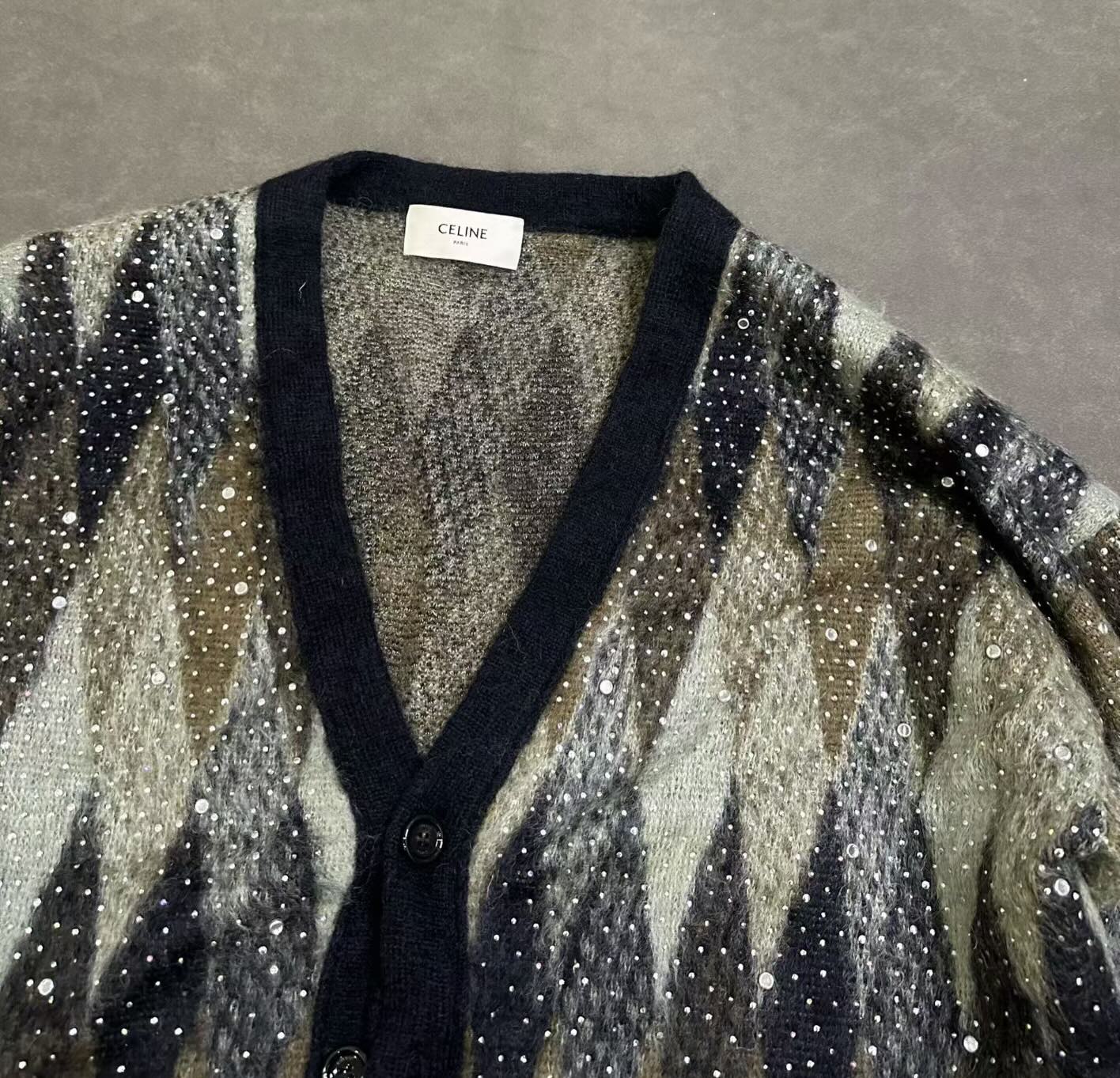 Celine by Hedi FW22 Sequin Embroidered Long Mohair Cardigan size XXL碼 99新 HKD 4500 長85cm 胸63cm