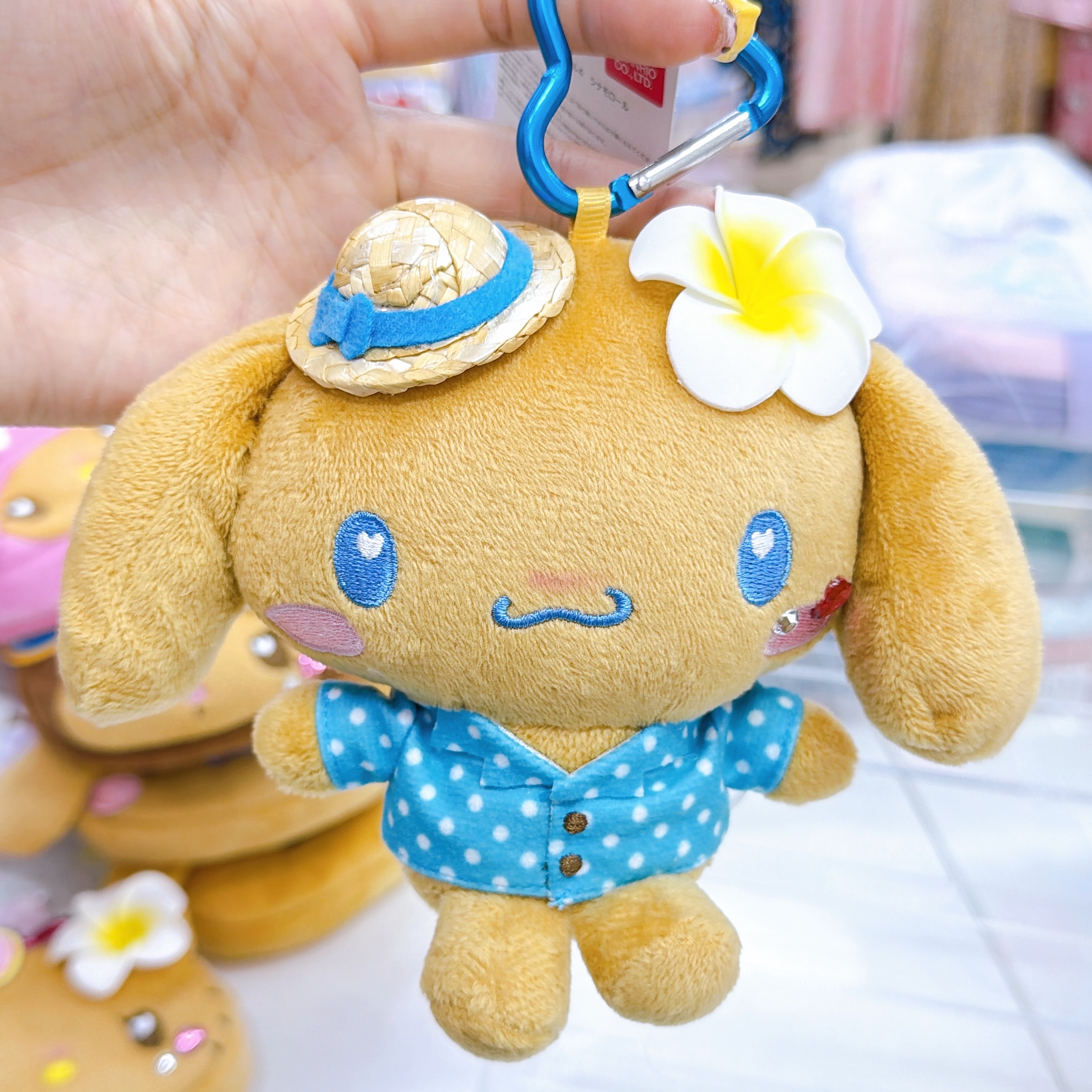 日本直送Sanrio 夏天黑皮泳裝系列 布甸狗肉桂狗15 cm公仔掛飾