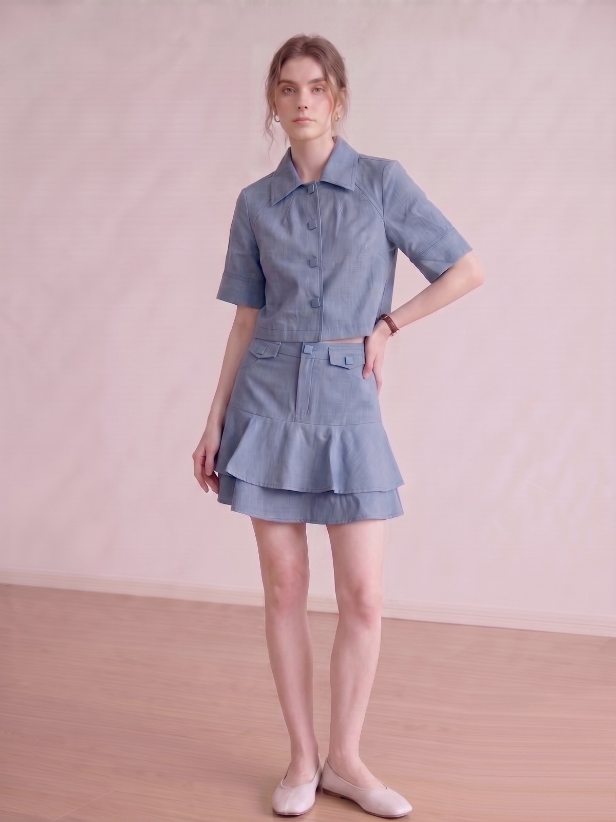 2109BS Celeste Tiered Ruffle Mini Skirt