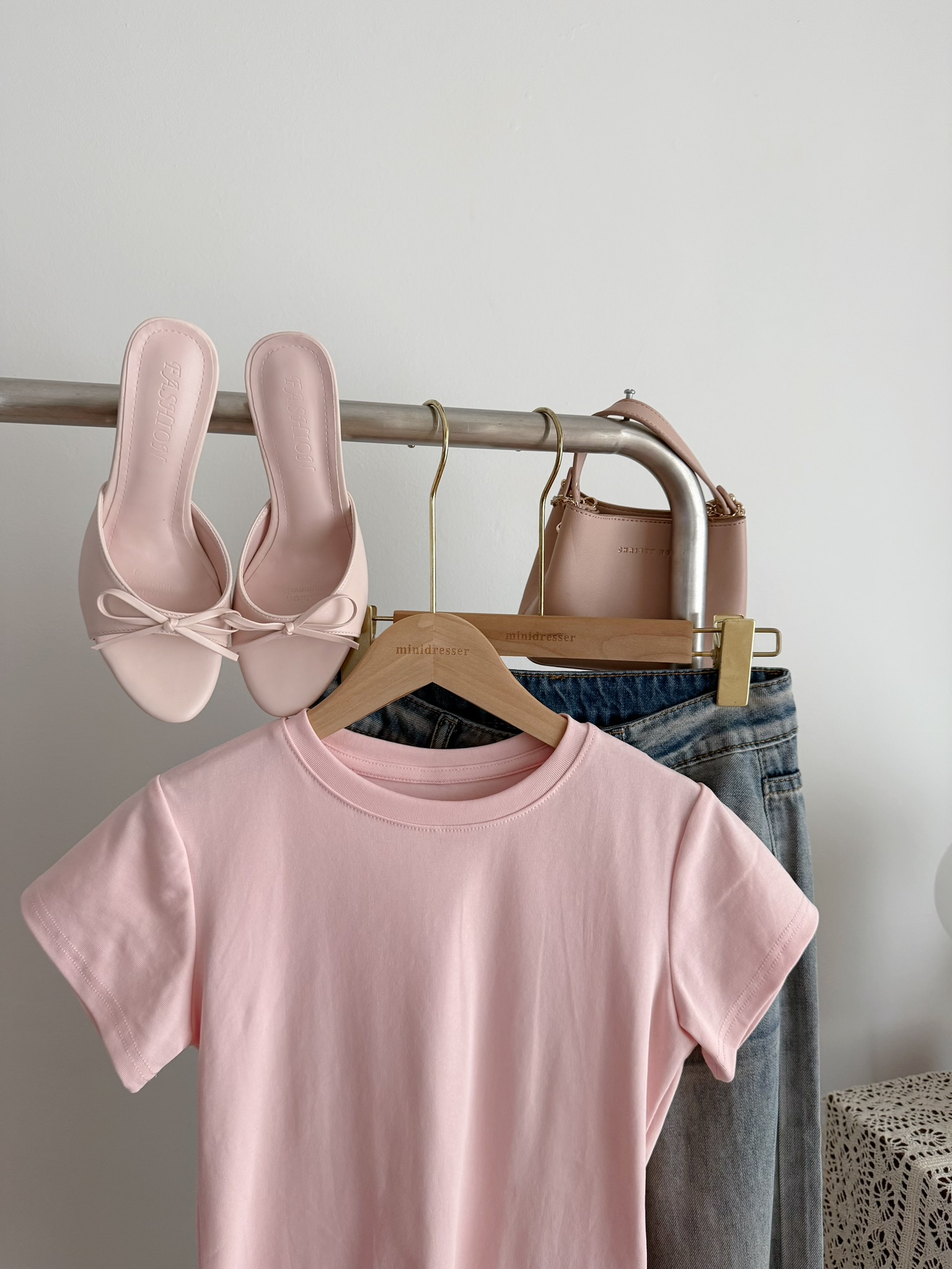 Hailey Cotton Tee | Pink