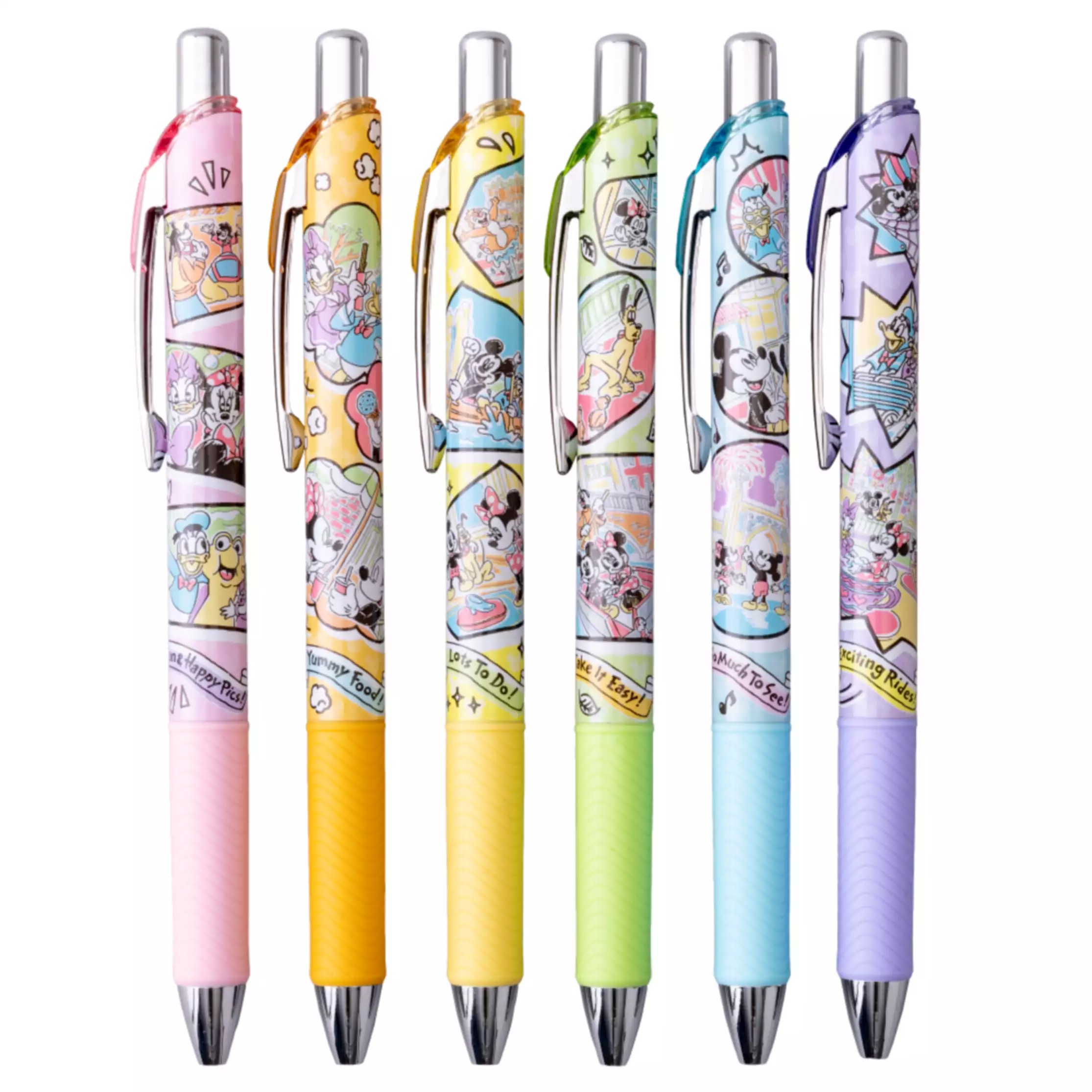 現貨｜【日本 Disney Store 限定】一套6枝 Mickey & Friends 米奇與朋友 日本製 Pentel EnerGel 0.5mm  黑色 啫喱筆 077317