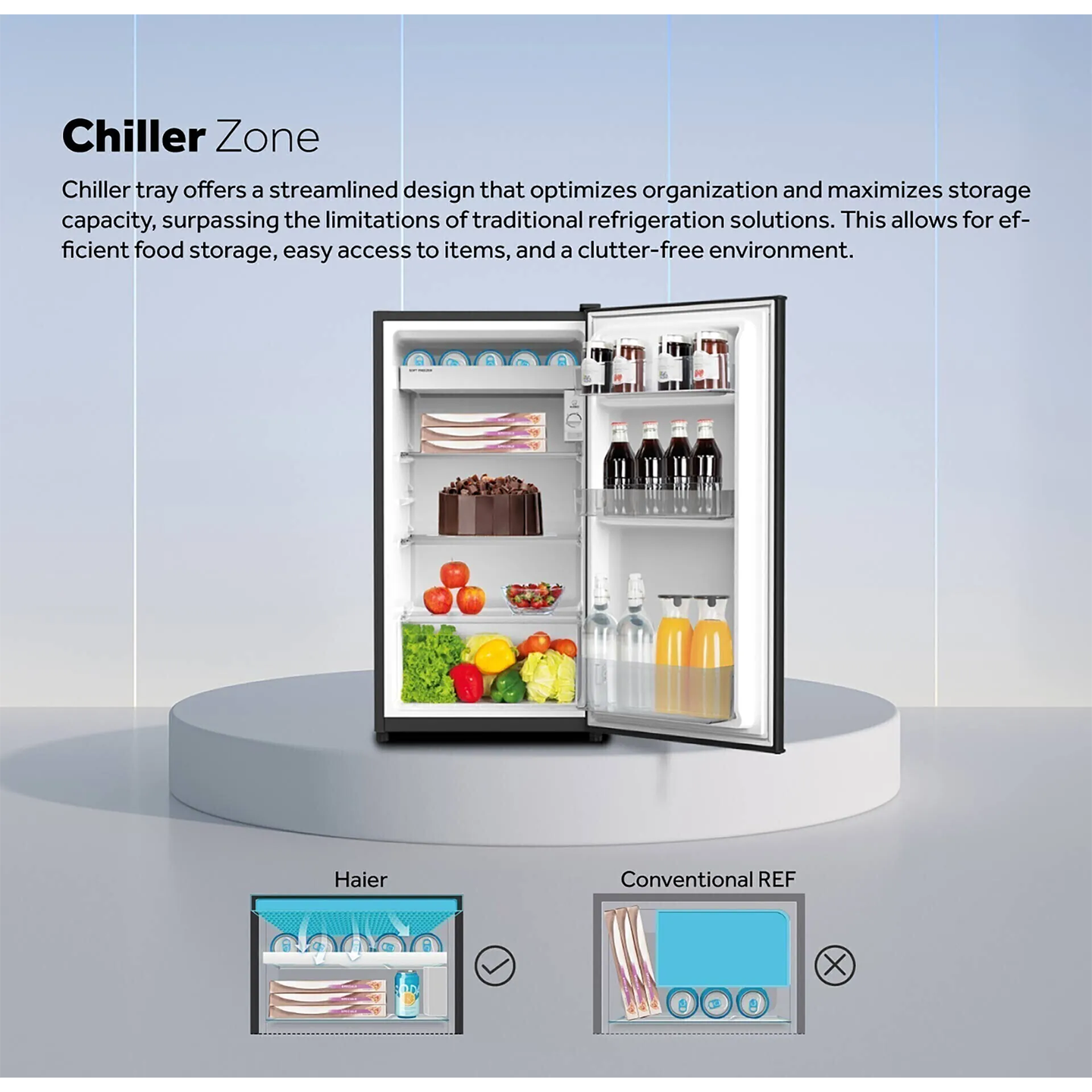 Haier 118L 1-Door Refrigerator (HR-128H)