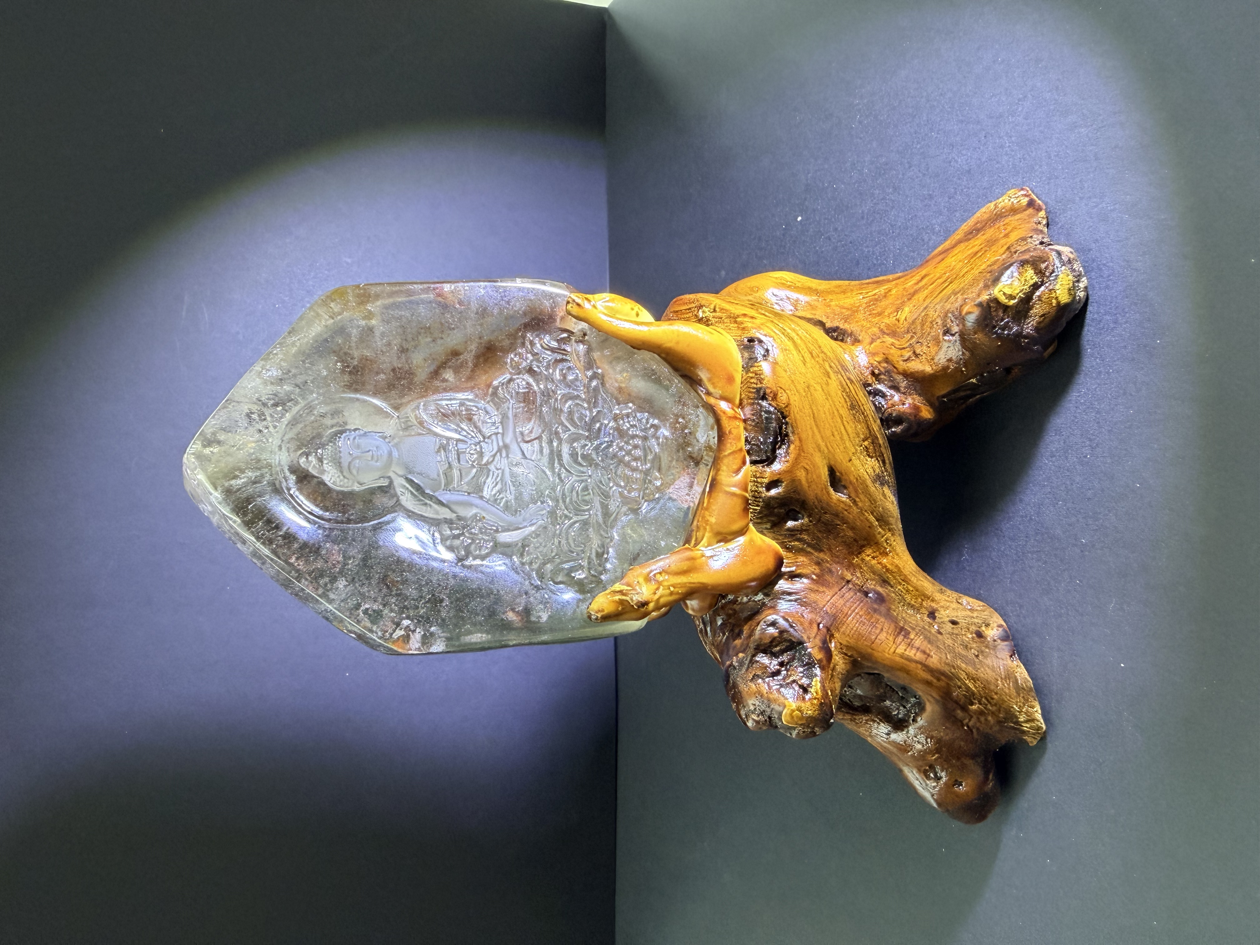 #5 藥師佛雕刻天然綠幽靈水晶 （已加持）全高17.5cm