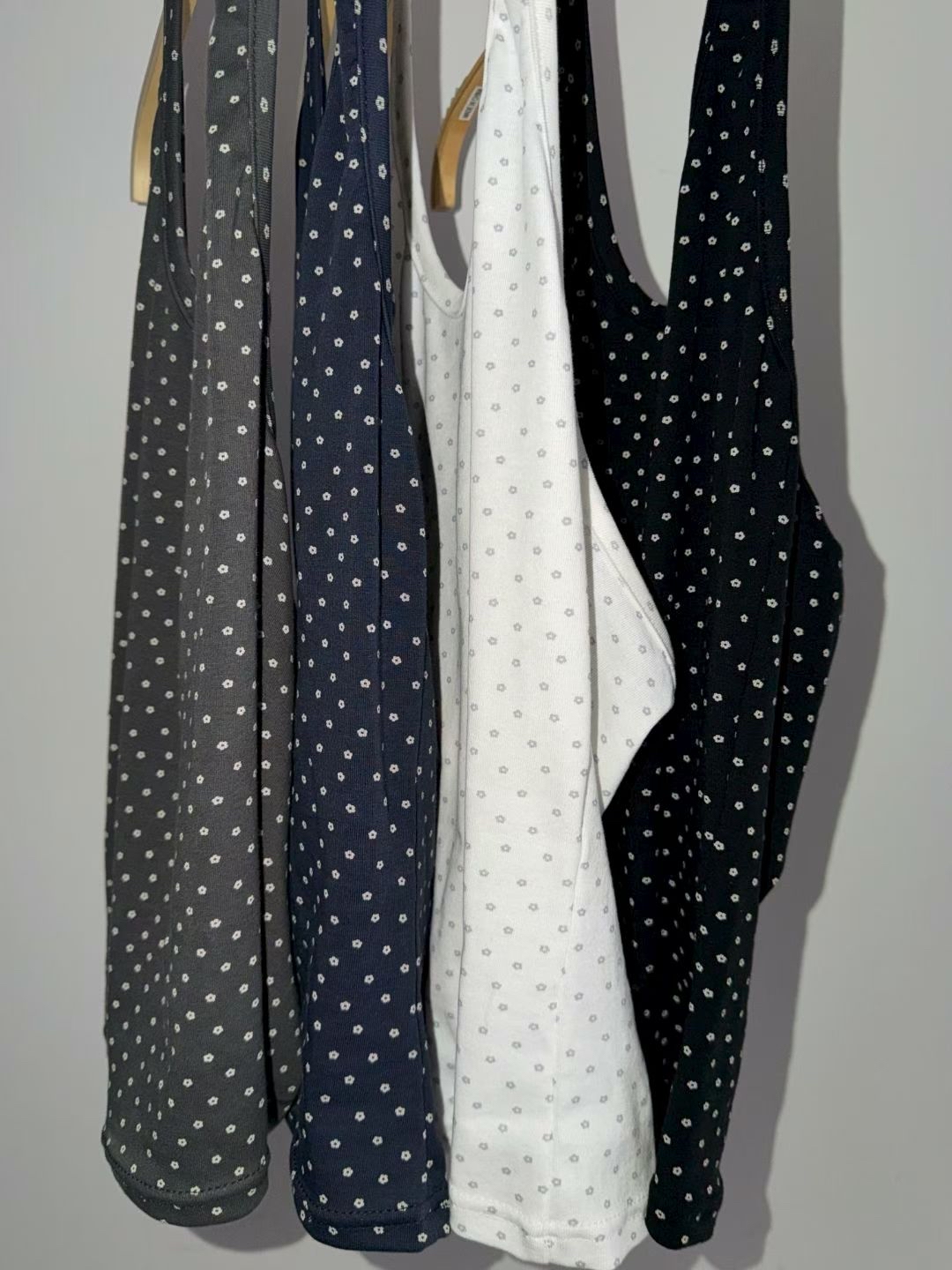 韓國波點掛頸背心