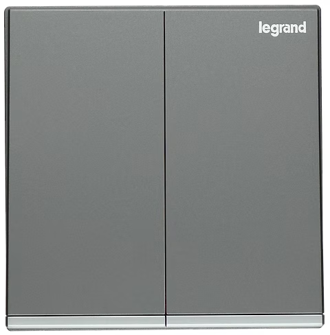 Legrand Galion 深沙銀 2位單控 帶指示燈 開關掣