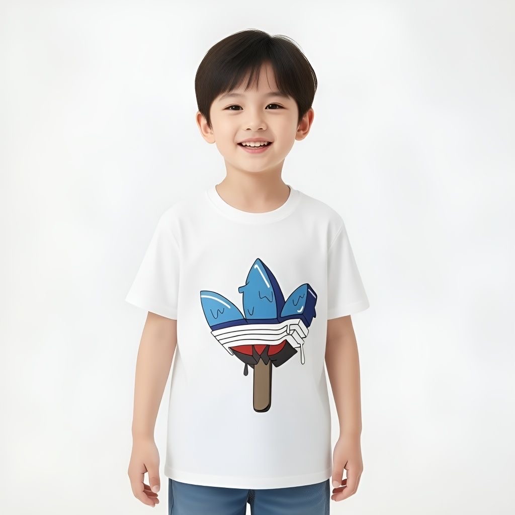 日系大小童3色logo tee 