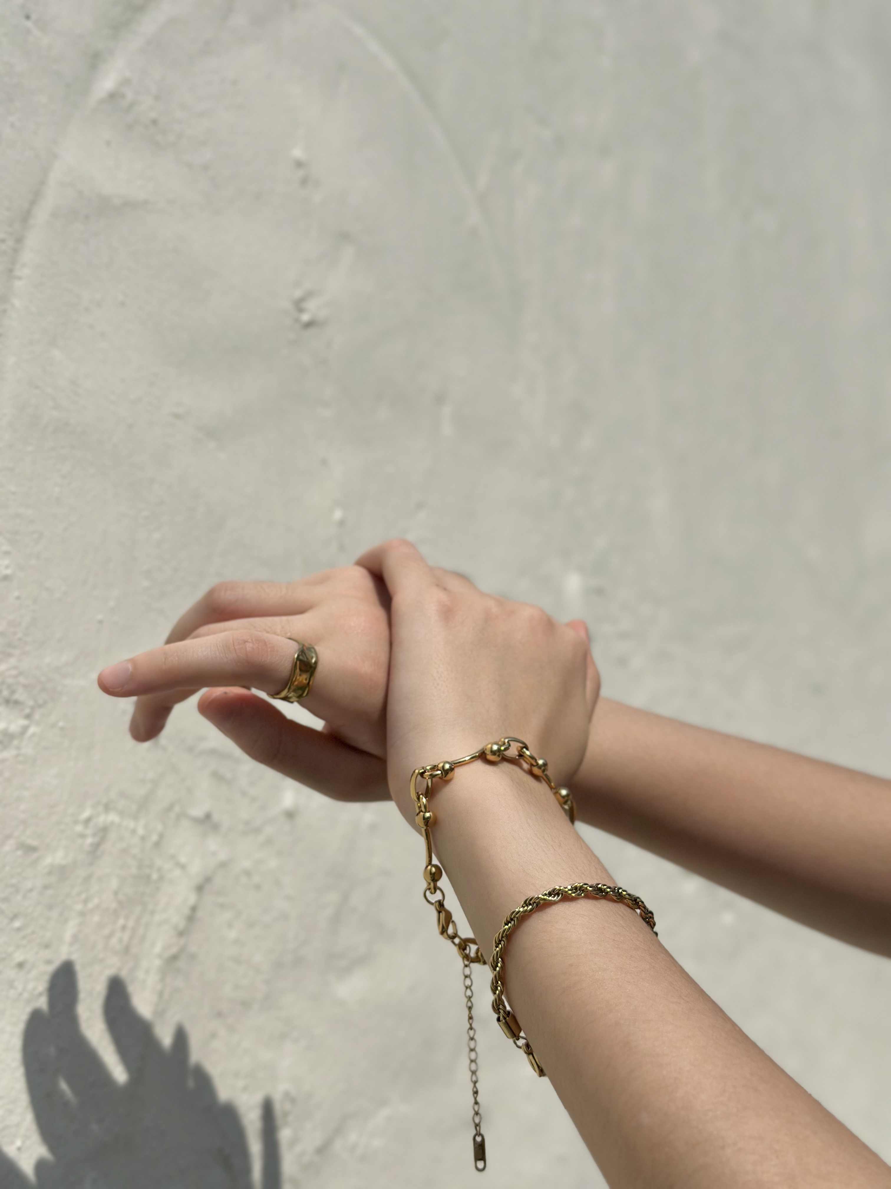 Gold twist stainless bracelet