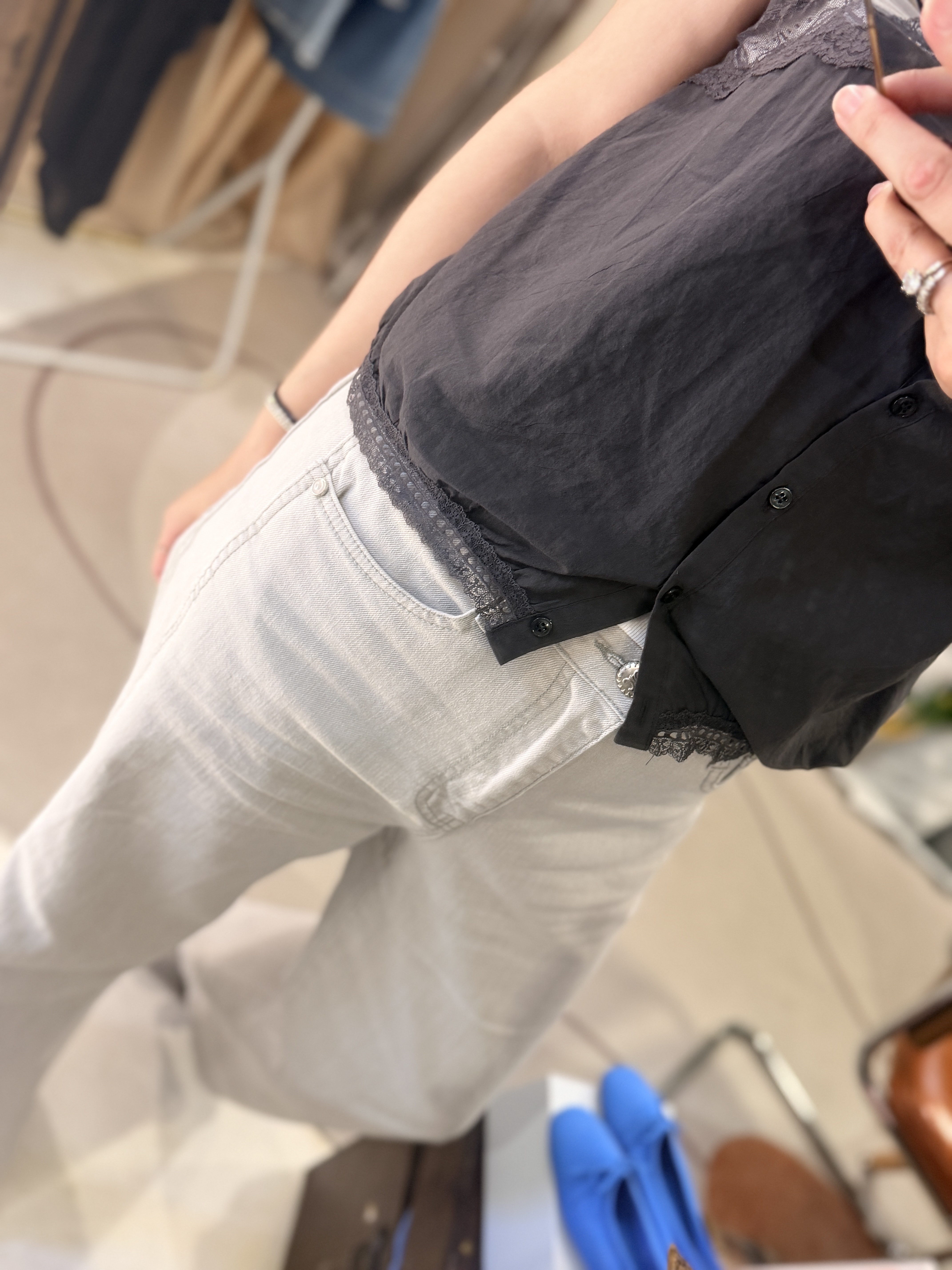 Lace vest shirt
