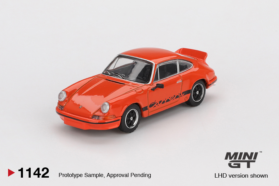 Mini GT 1/64 Porsche 911 Carrera RS 2.7 Tangerine with Black Livery - MGT01142-R