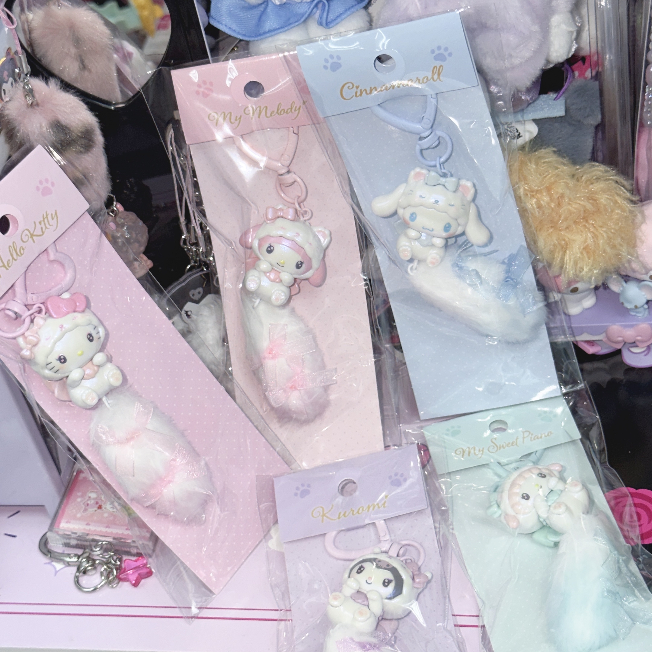 牛奶白貓系列 毛毛尾吊飾