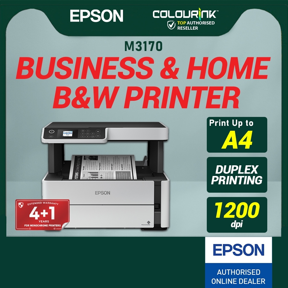 Epson EcoTank M3170 A4 3-in-1 Mono Ink Tank Printer Wi-Fi Auto Duplex Print similar L3250 L2550DW MF3010 m236dw