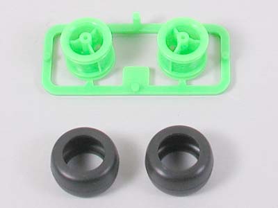 SMALL DIA. SEMI-PNEUMATIC TIRES w/WHEELS
