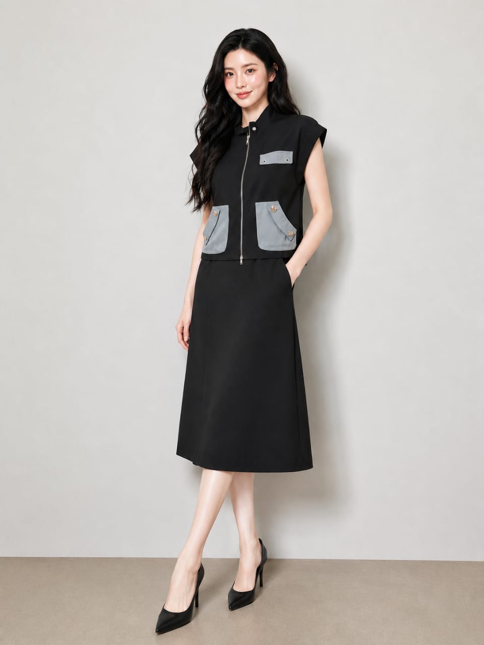 3319-1 Urban Utility Contrast Pocket Vest