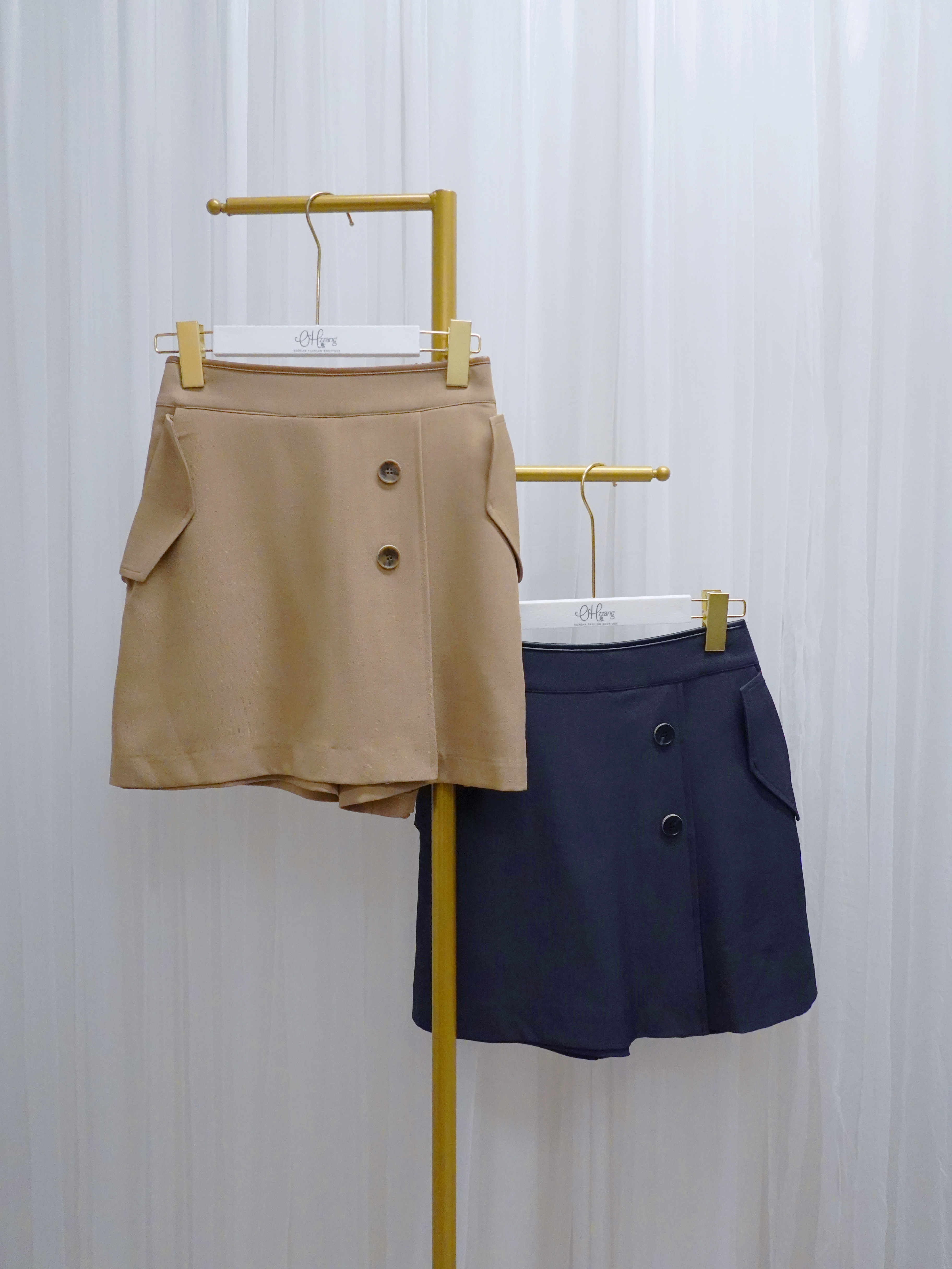 BOT13_09 皮邊小裙褲 (2色)