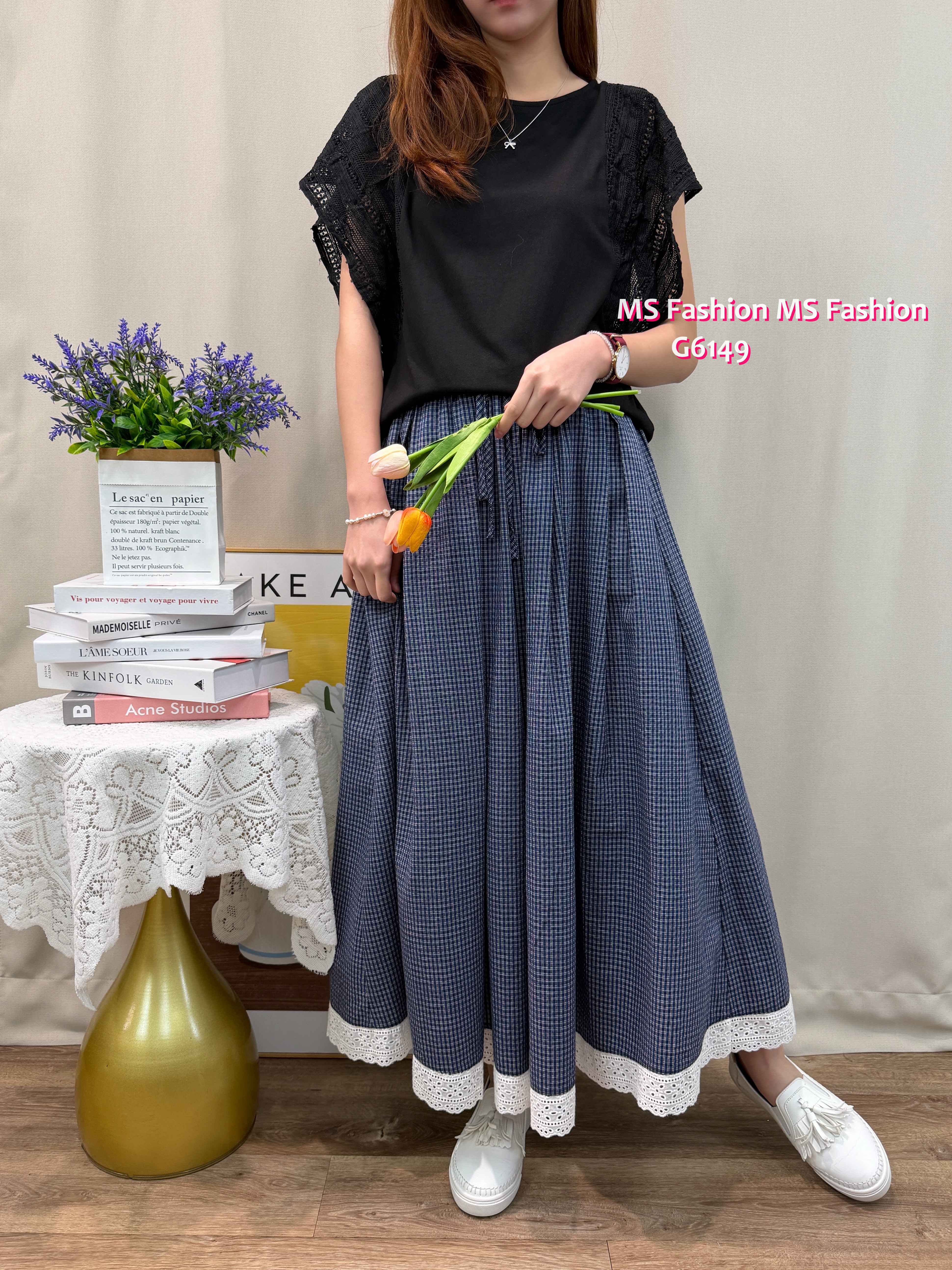 G6149 韓國🇰🇷淨色通花袖top