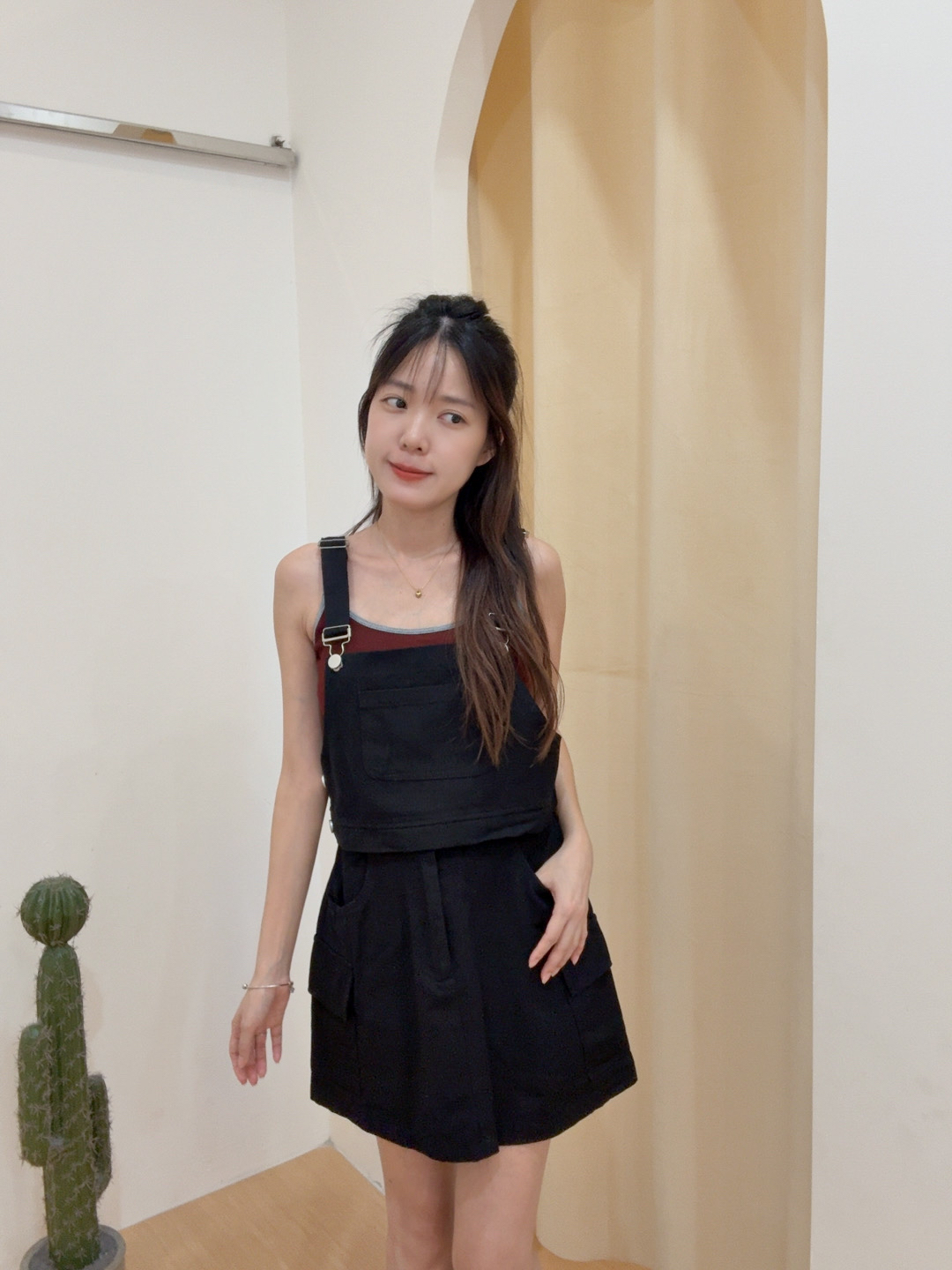 韩版吊带背心+工装半身短裙两件套 R2707