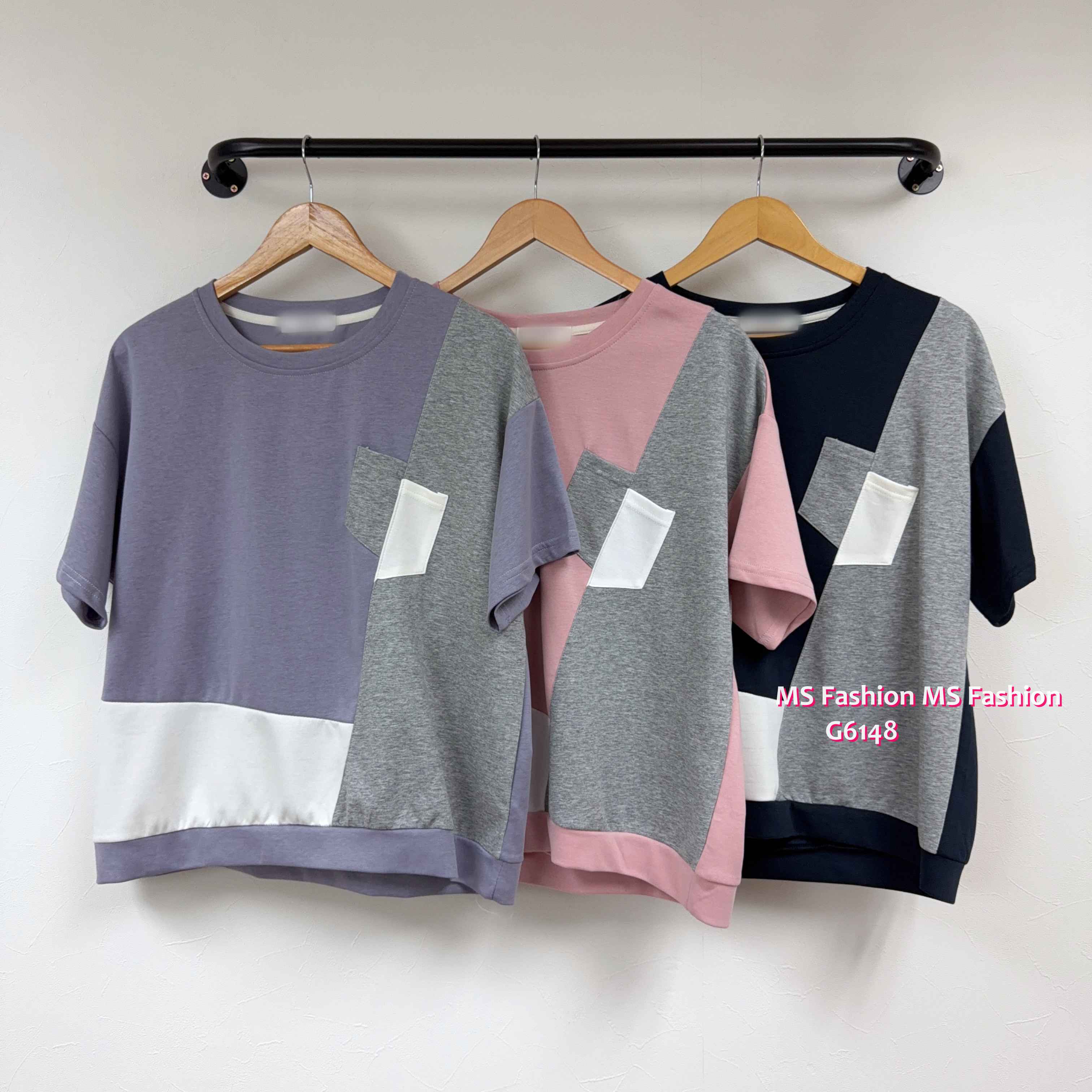 G6148 韓國🇰🇷靚色拼布top