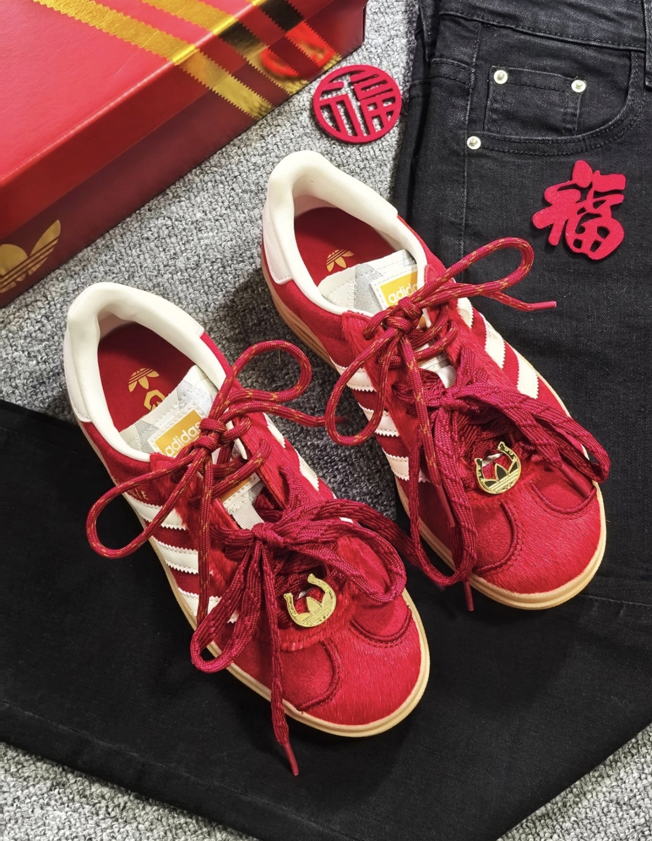 KJ4293 Adidas Gazelle Bold CNY Red KJ4293