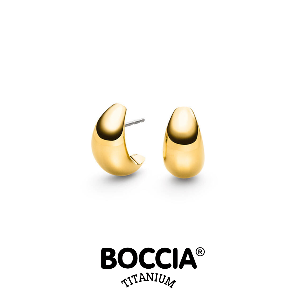 Boccia Titanium 05101-02 鈦金屬 / 鍍金耳環