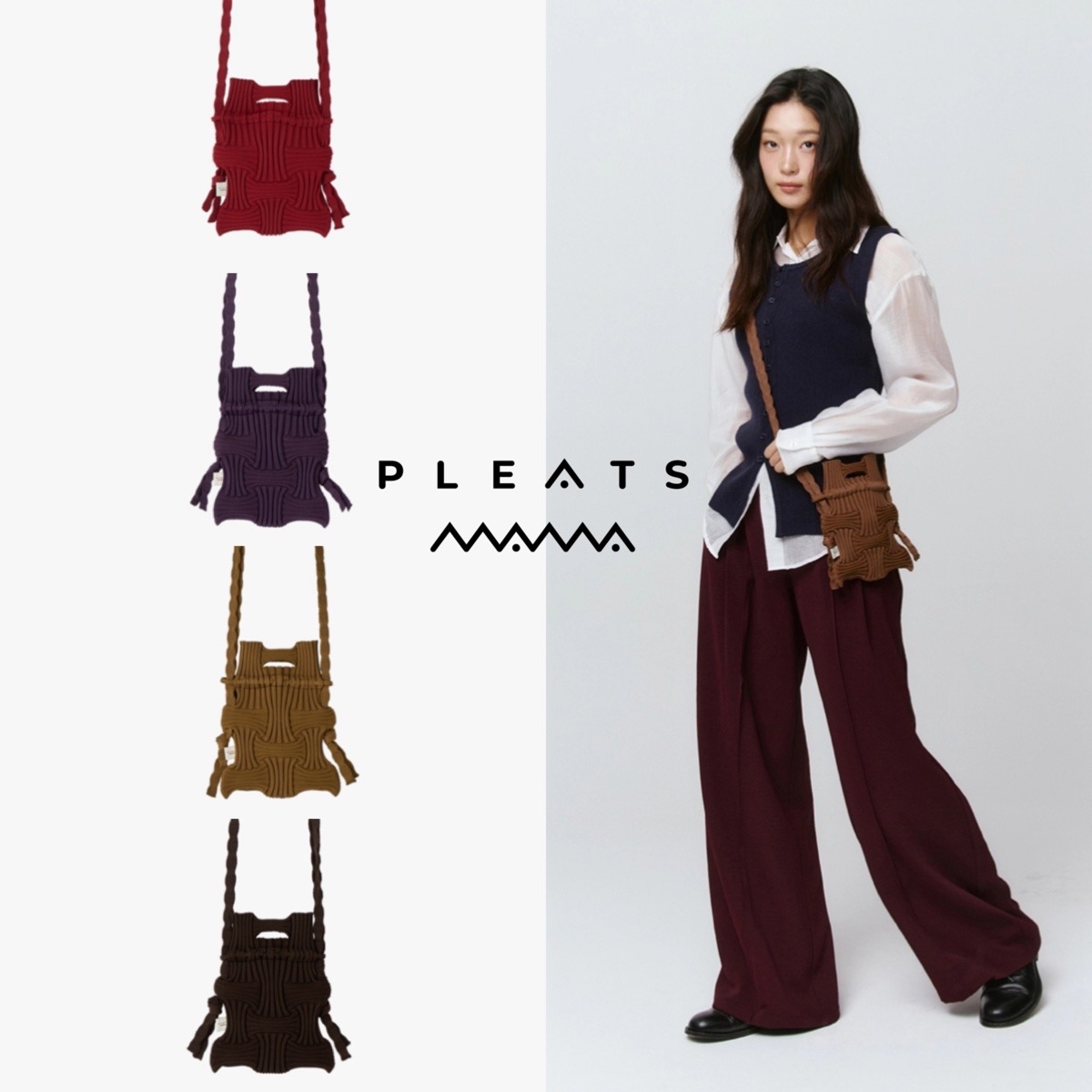 (2026新色) PLEATSMAMA 迷你斜孭袋 Mini Cross Bow Bag (4色選擇)