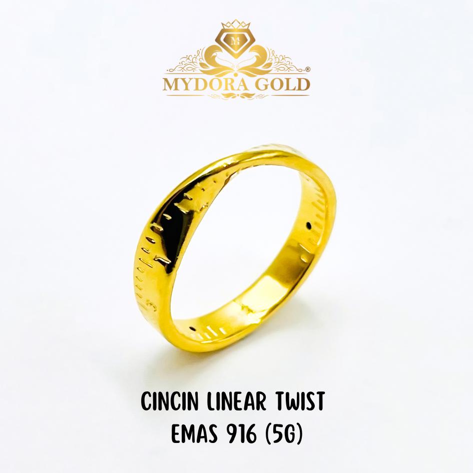 MYDORA Cincin Linear Twist (5G) l EMAS 916/22K