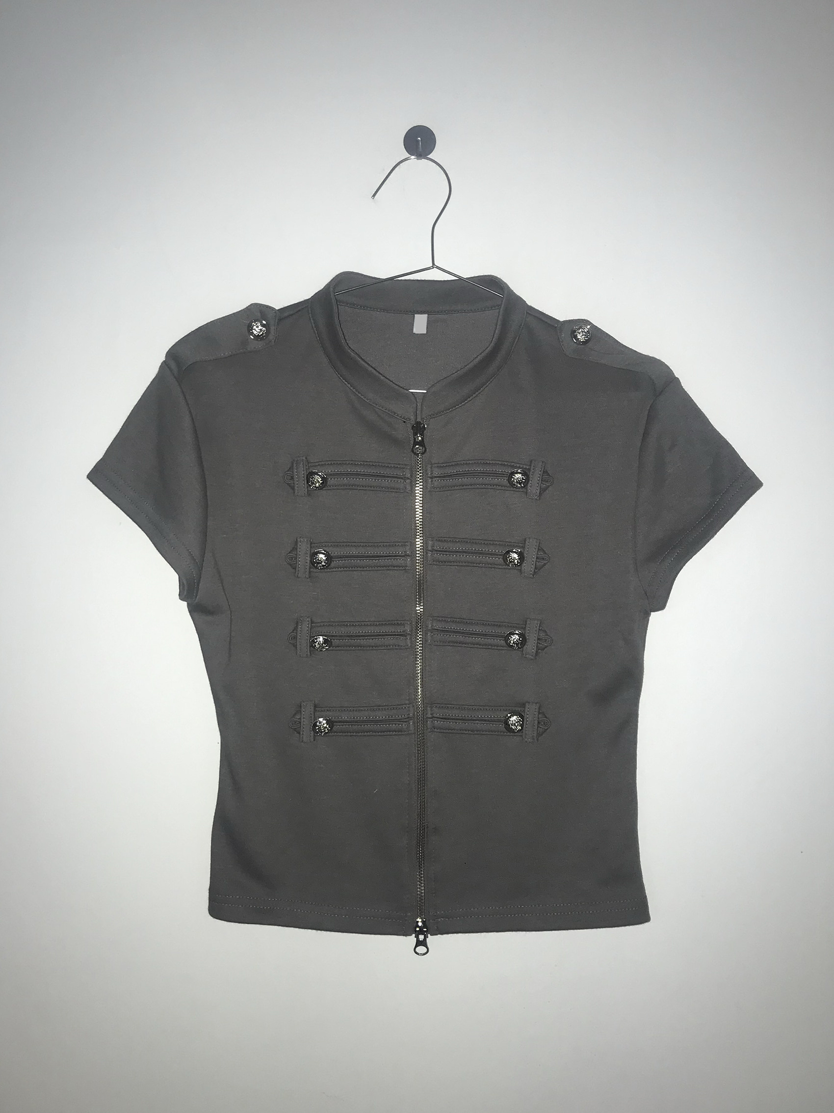 Napoleon Cropped Zip-Up Top