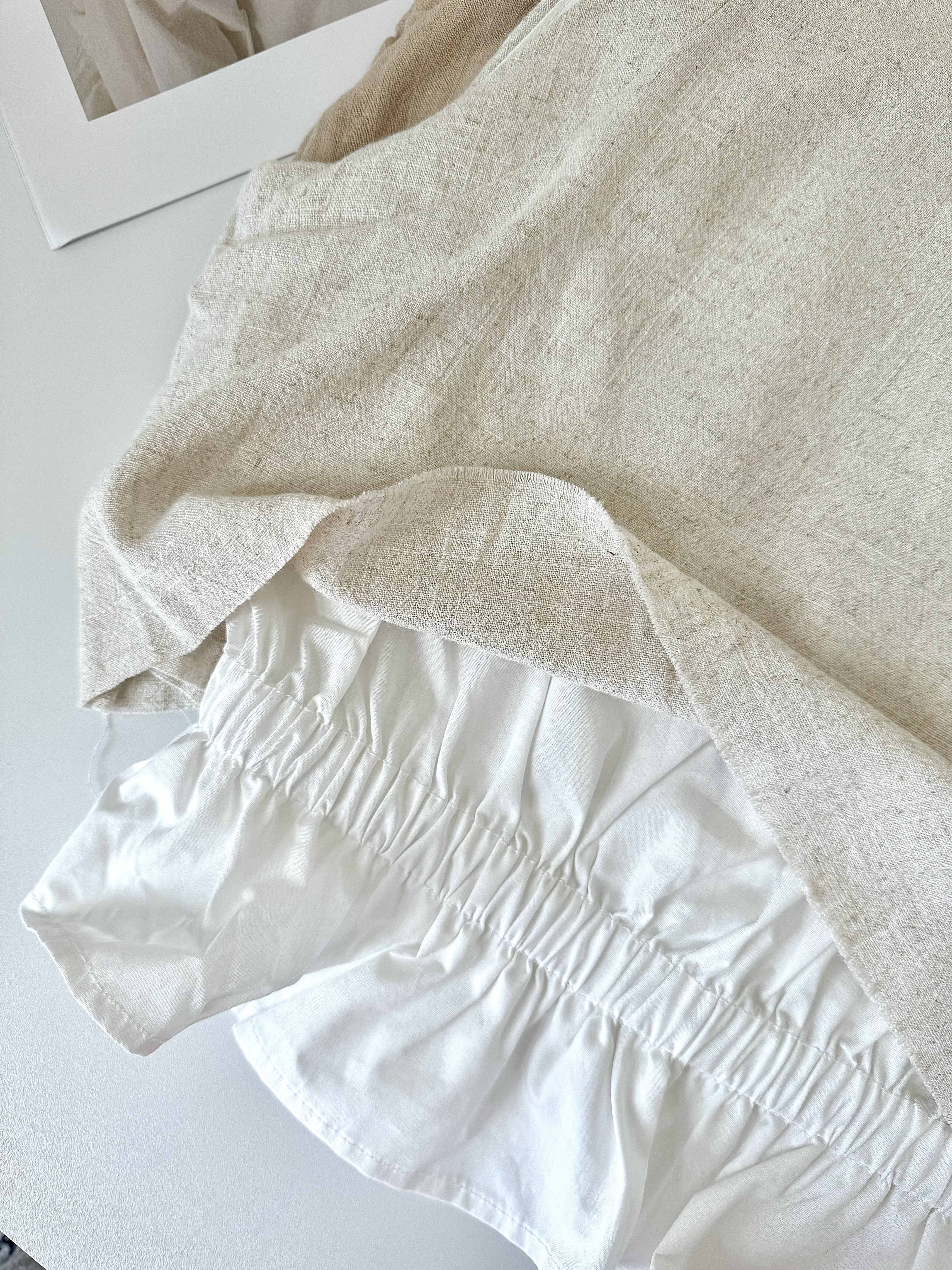 Mona Chill Cotton Linen Top 韩系假两件个性流苏棉麻上衣 (4 colours )