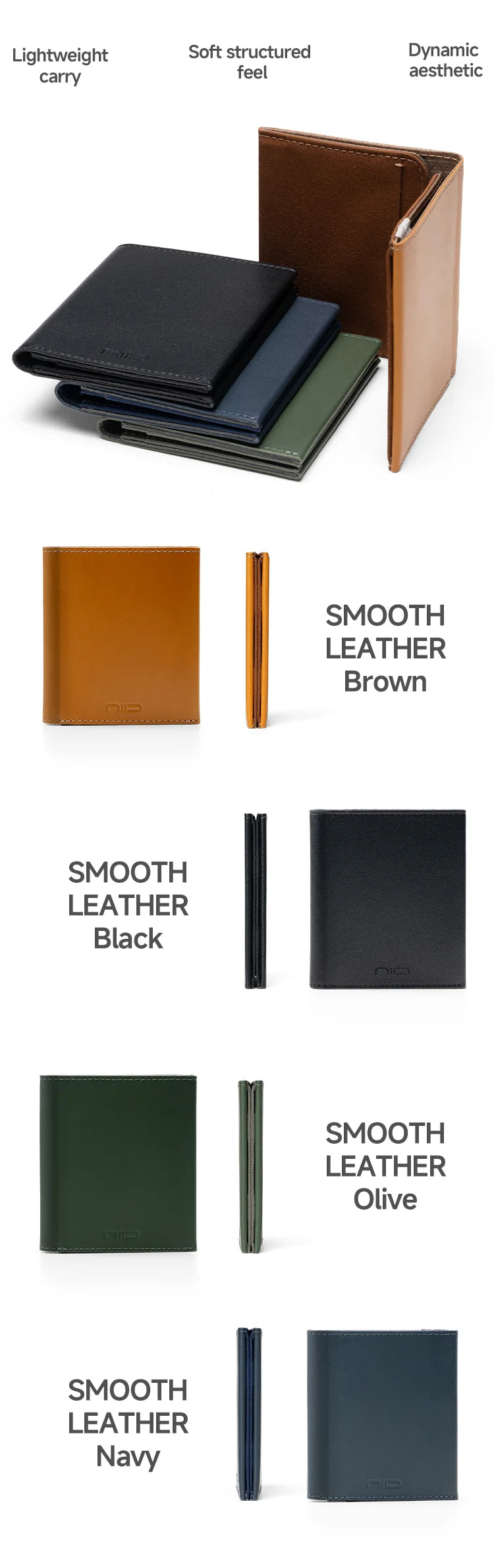 NIID NEX 磁吸 EDC 機能銀包｜1cm 極致纖薄｜ 內側防盜刷 RFID | Slim | RFID Wallet Leather 超薄磁吸銀包 輕便隨身卡套