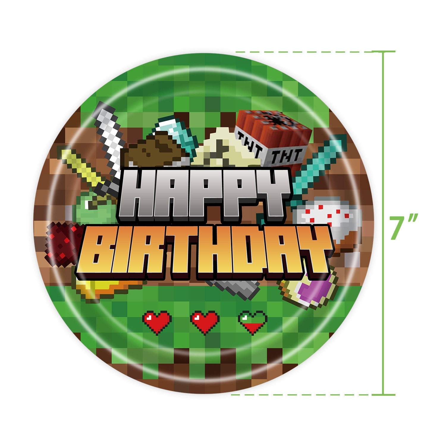 Minecraft 我的世界 生日派對用品套裝 9件套（10人份）