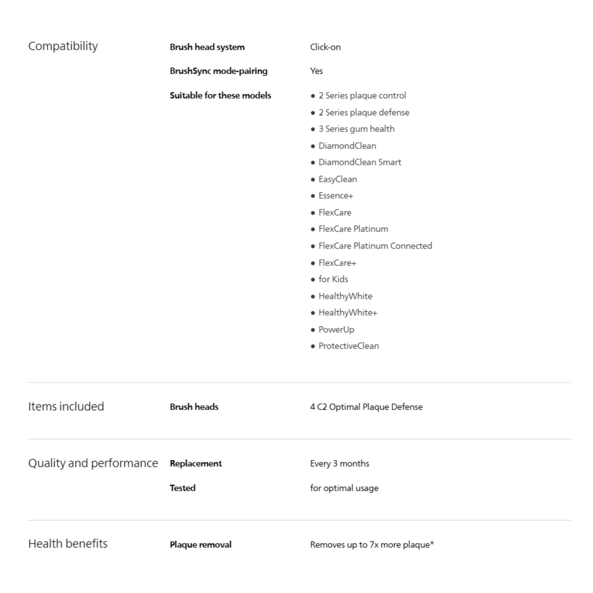 Philips Sonicare C2 Optimal Plaque Defense Toothbrush Heads 4pcs (HX9024/67)