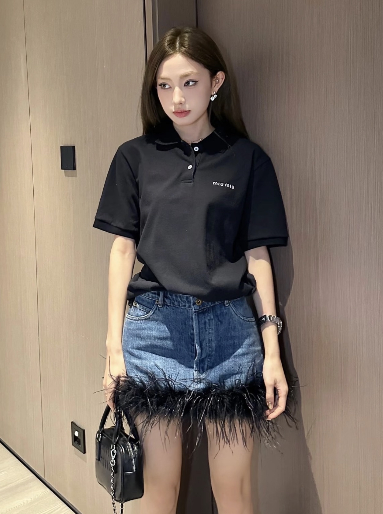 訂貨📮MIUMIU新款 黑色 Polo Tee Size XS/S/M/L