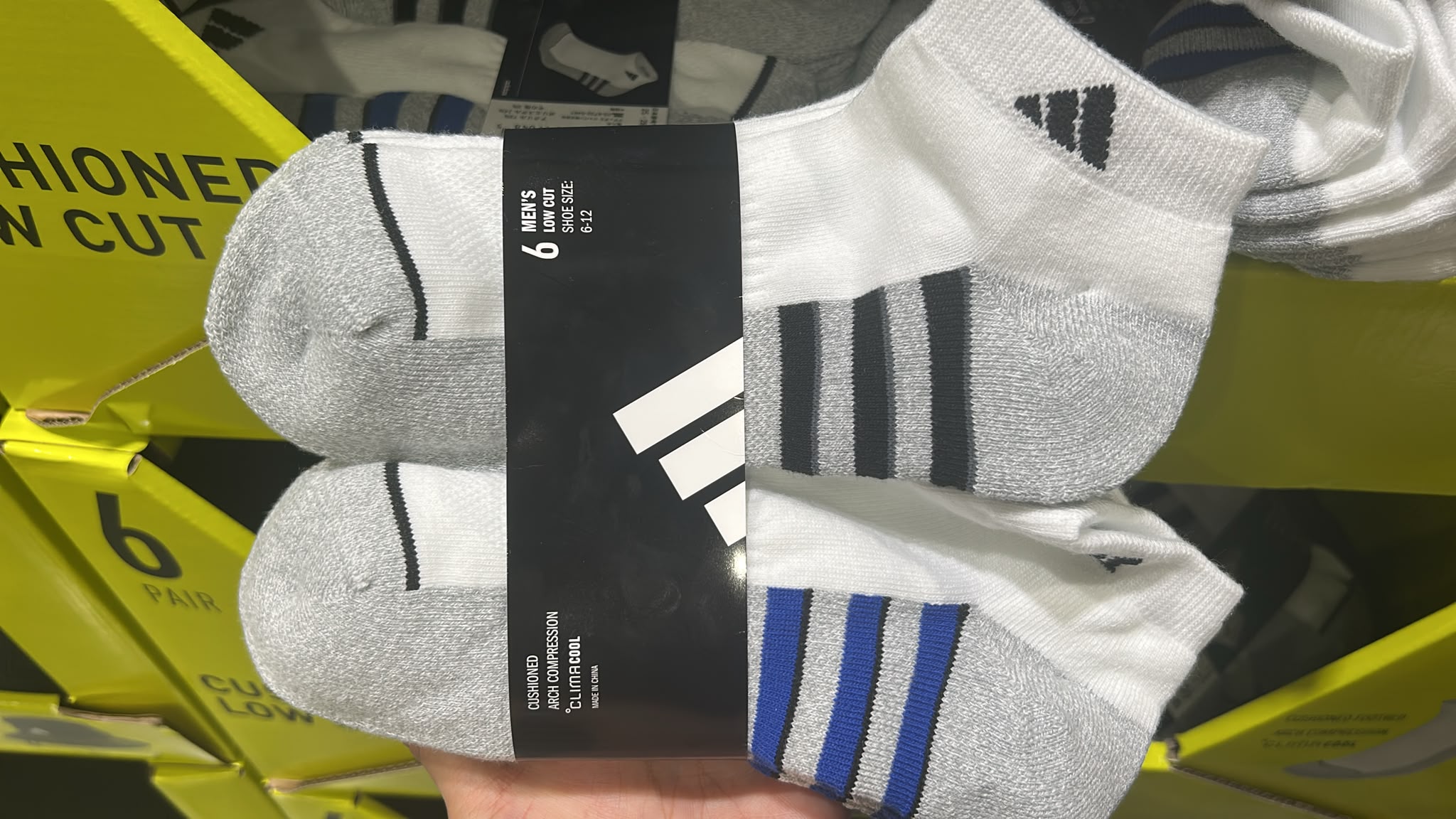 日本Costco Adidas 襪 1 set 6對(黑/白）