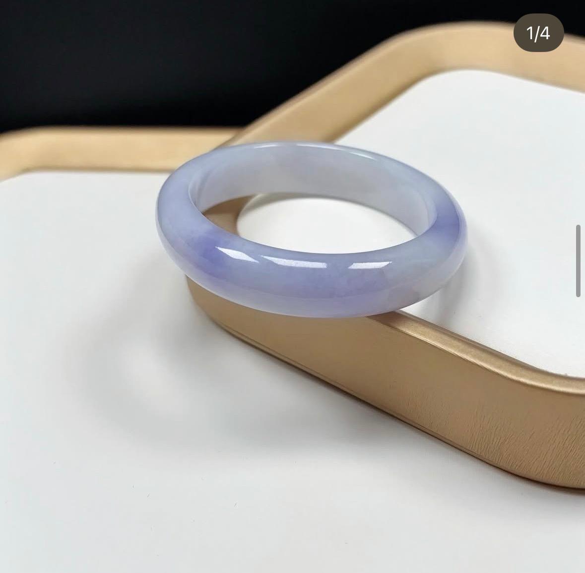 54.5mm 濃色正紫翡翠貴妃鐲（附送香港鑑定證書）