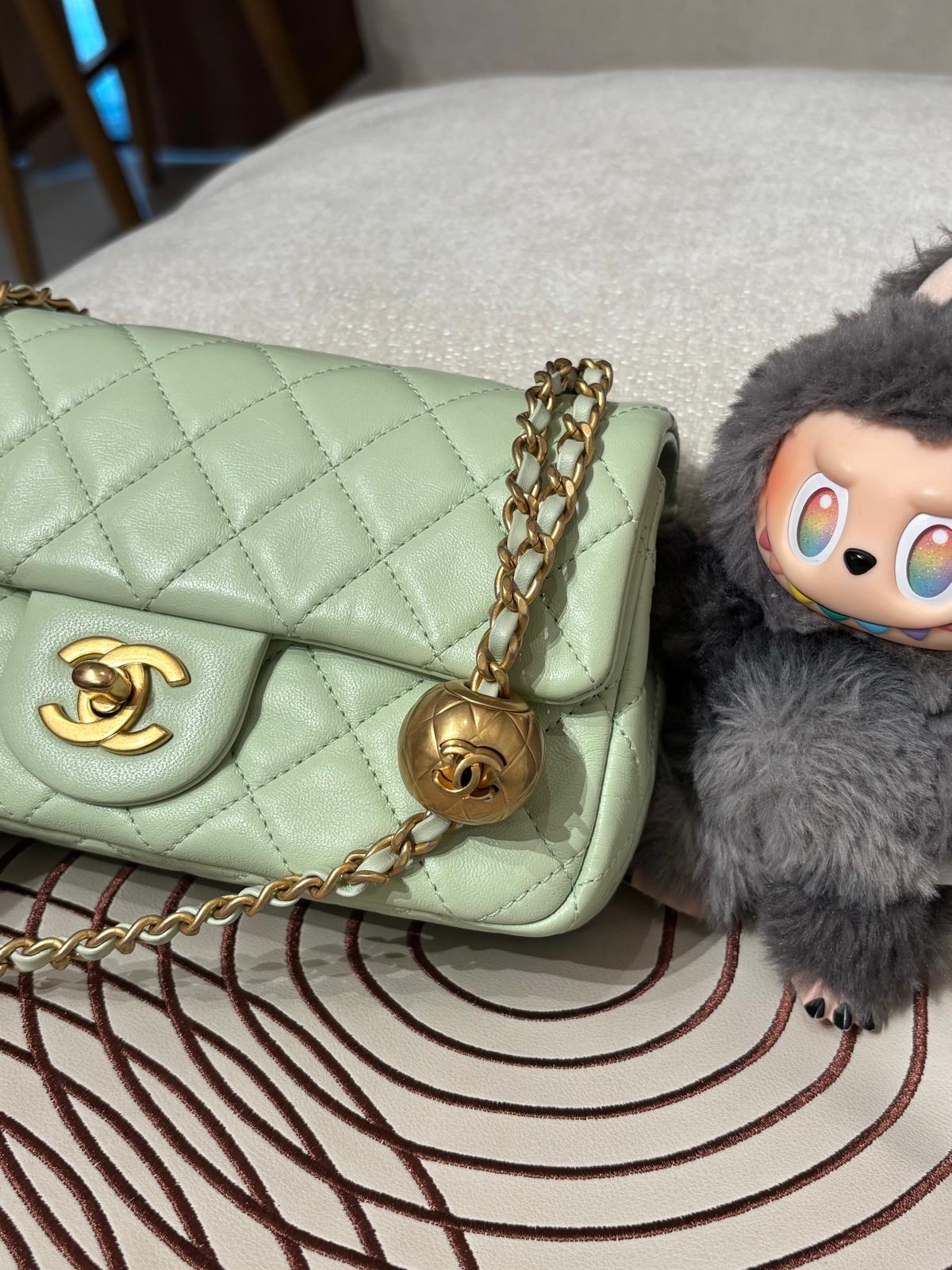 Chanel mini flap with pearl crush 金球 100%Authentic ,95%new ✅收據✅晶片✅塵袋✅box 