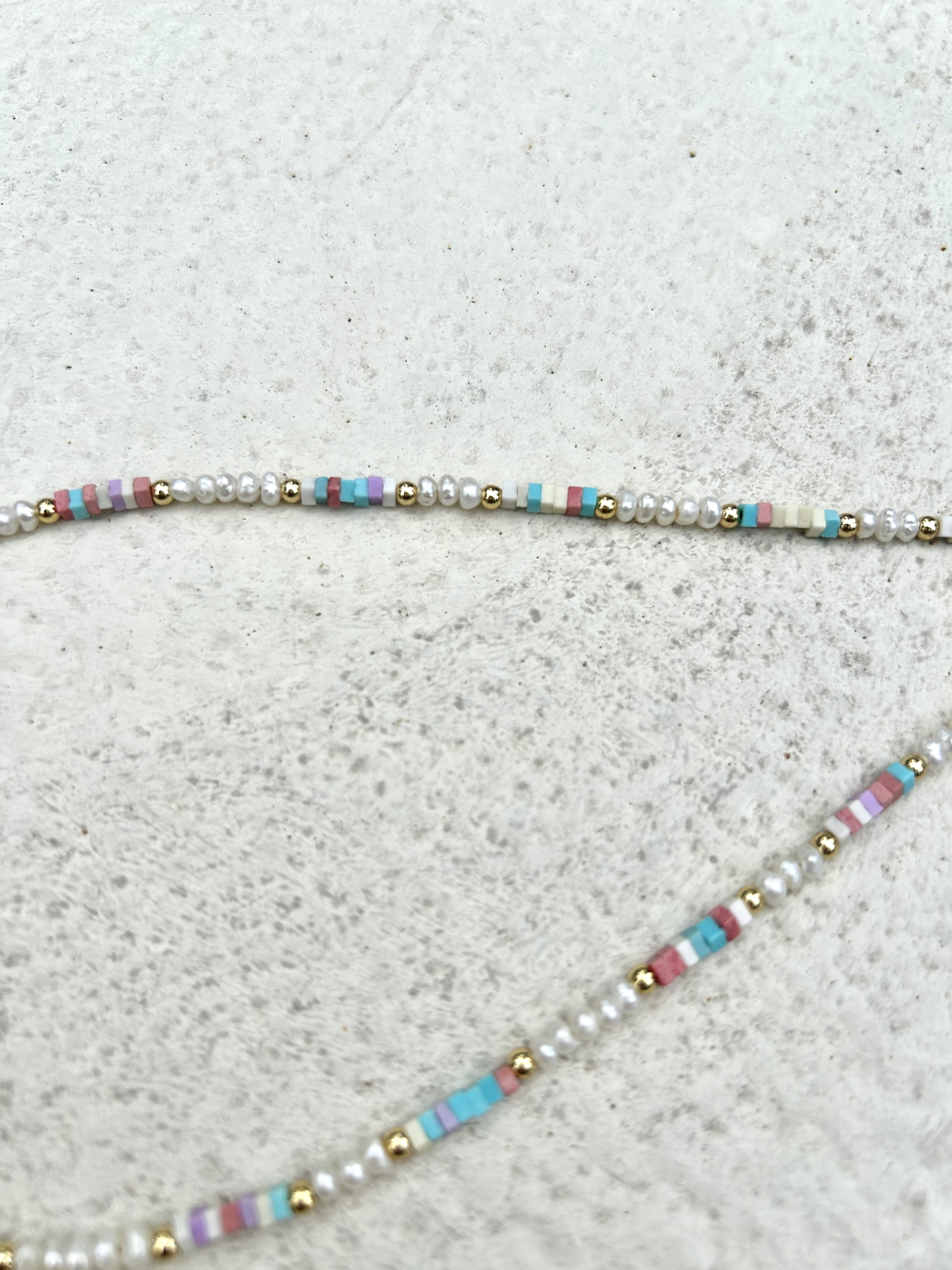Colourful block stainless necklace