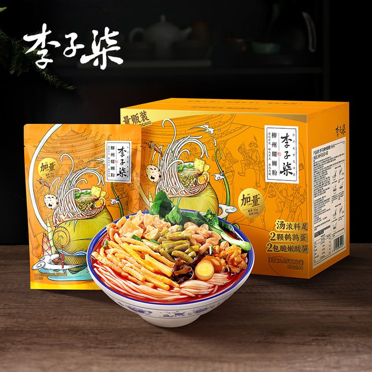 李子柒 柳州螺獅粉 加量裝 416g*6包 平行進口