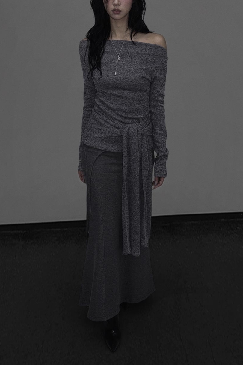 Off-Shoulder Tie-Waist Top