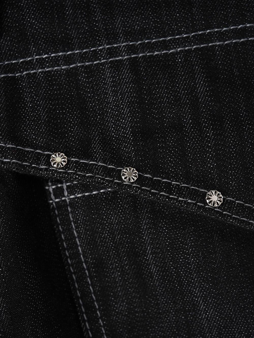 Studded Non-Fade Wide-Leg Pants