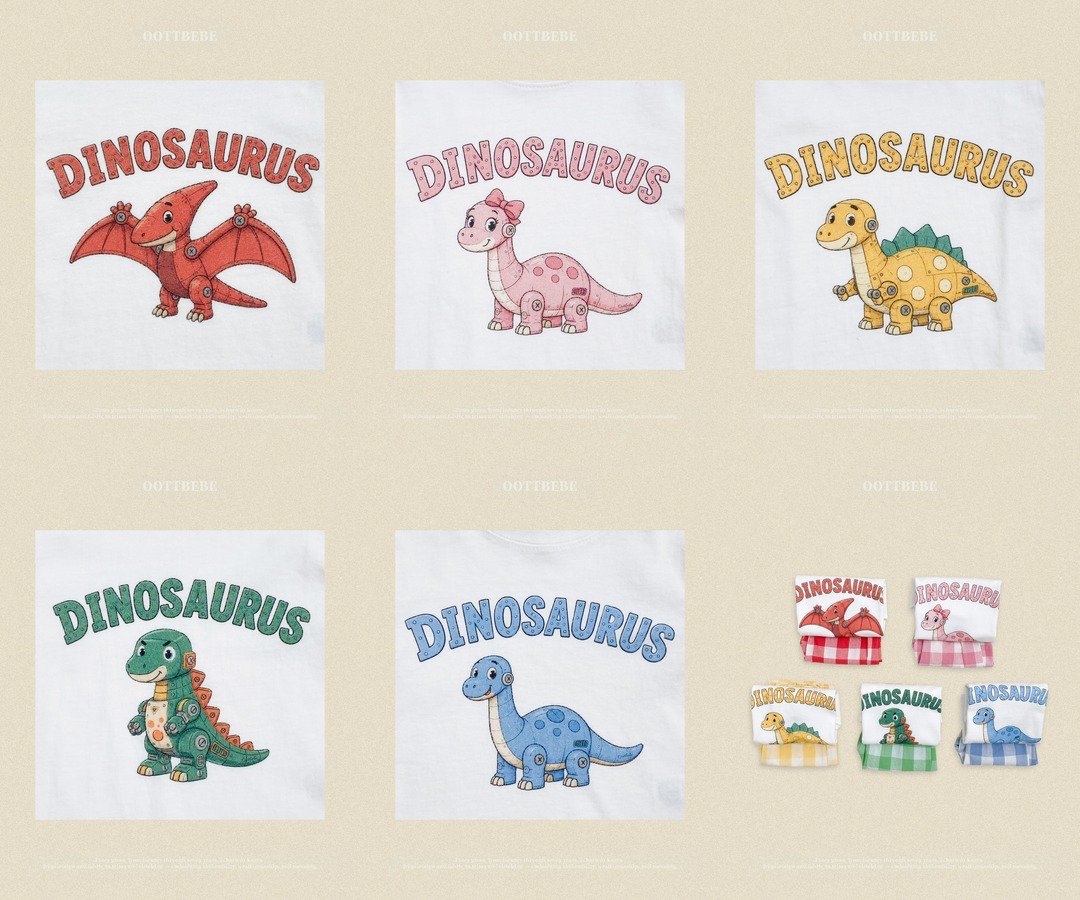 OOTT | Robot dinosaur top and bottom clothes set 