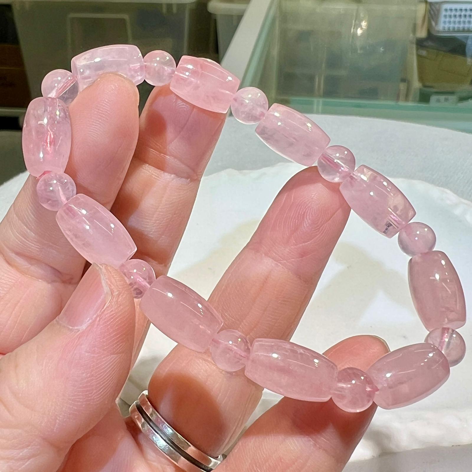 粉晶桶珠手串 #CA0055