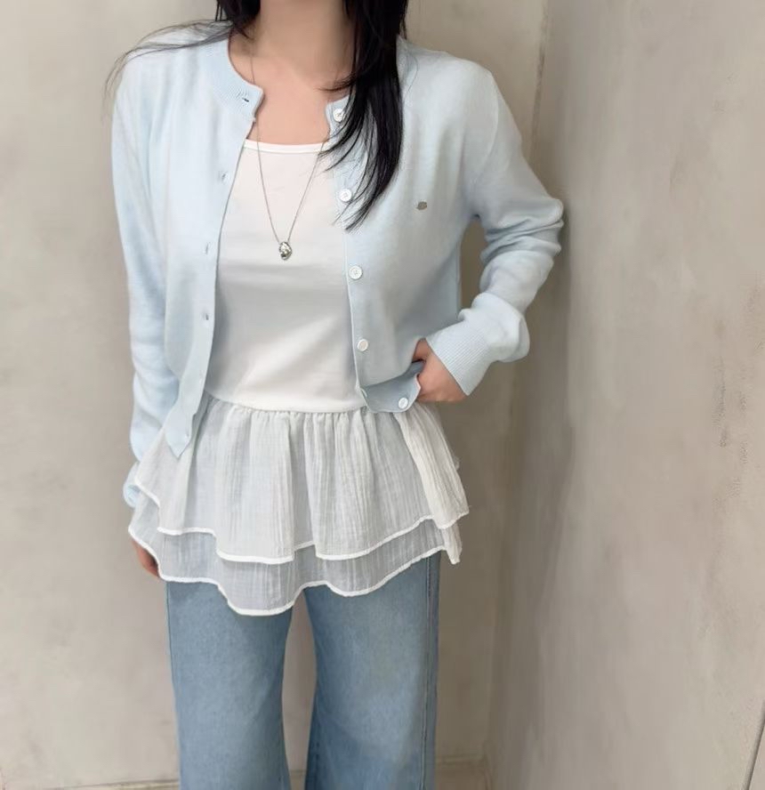 HA21 荷葉邊吊帶Top 