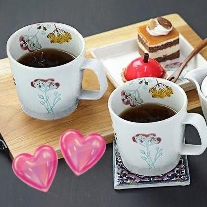 【日本製】波佐見燒勲山窯手繪香草花卉輕手感陶馬克杯 (210ml)