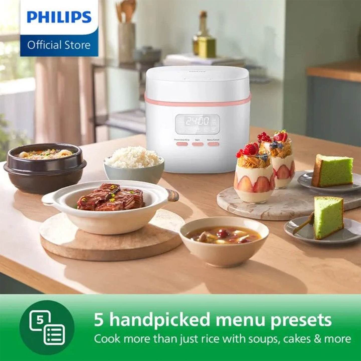 Philips 0.54L Bakuhanseki Coating Rice Cooker (HD3064/62)