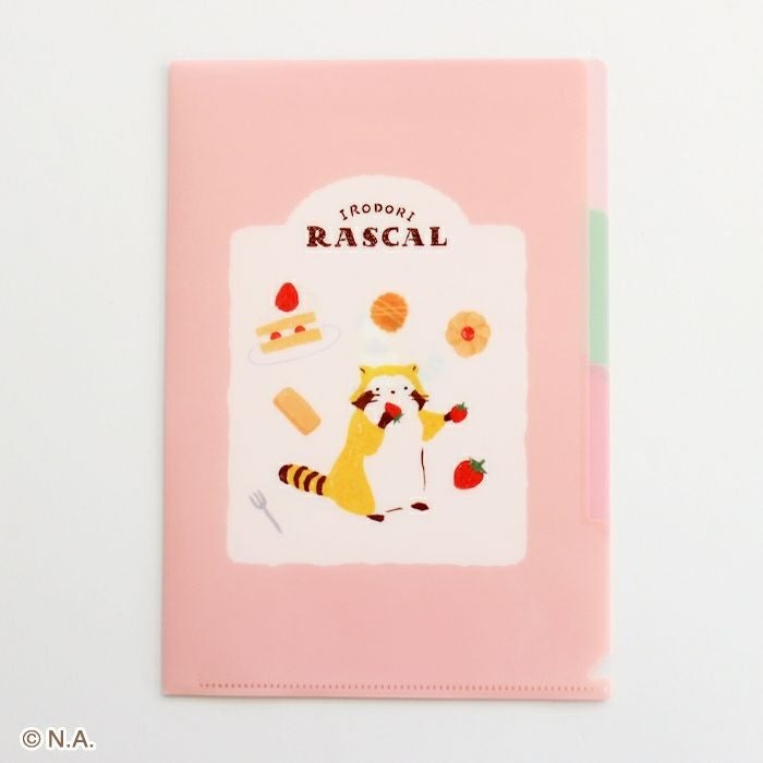 現貨｜IRODORI RASCAL 小浣熊 日本製 A5 3層 文件夾 Folder (甜品 QE205)