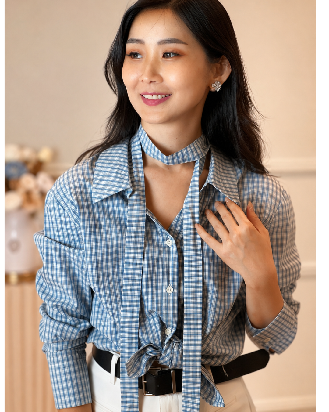 5117 Elodie Gingham Blouse 
